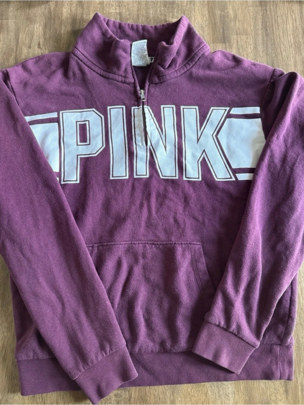 PINK Victoria's Secret Plum Half-Zip Pullover